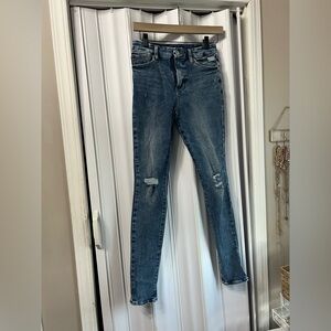 Express skinny high rise ultra hyper stretch jeans small long 0/2/4